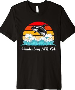 Vintage Vandenberg-AFB CA Distressed Orca Killer Whale Art Premium T-Shirt