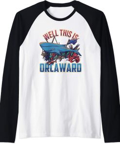 Blue Whale Orca Dolphin Ocean Fish Sea Life Raglan Baseball Tee